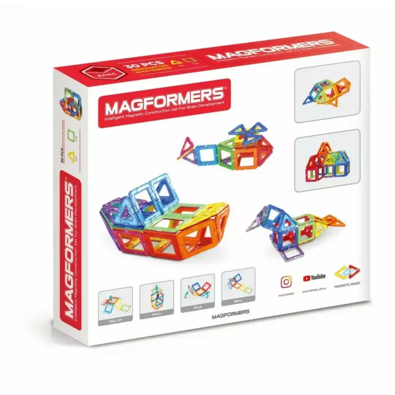 Magformers Magnetic Blocks conjunto básico de 30 peças da MAGFORMERS — brinquedo de construção magnético de 30 peças