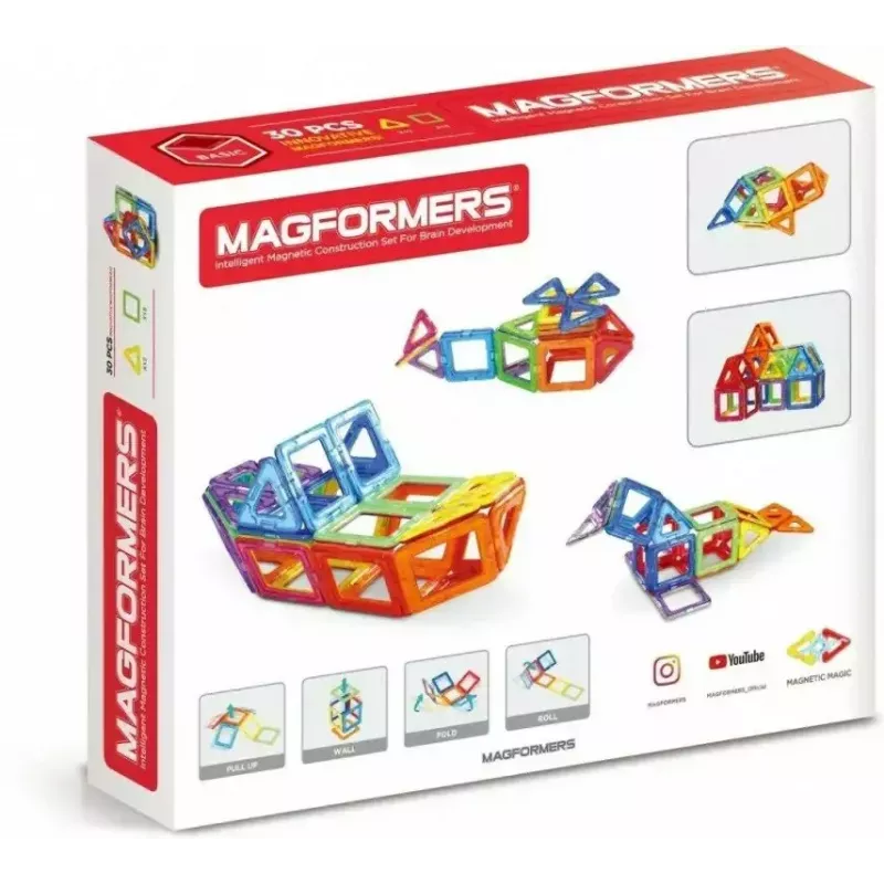 Magformers Magnetic Blocks conjunto básico de 30 peças da MAGFORMERS — brinquedo de construção magnético de 30 peças