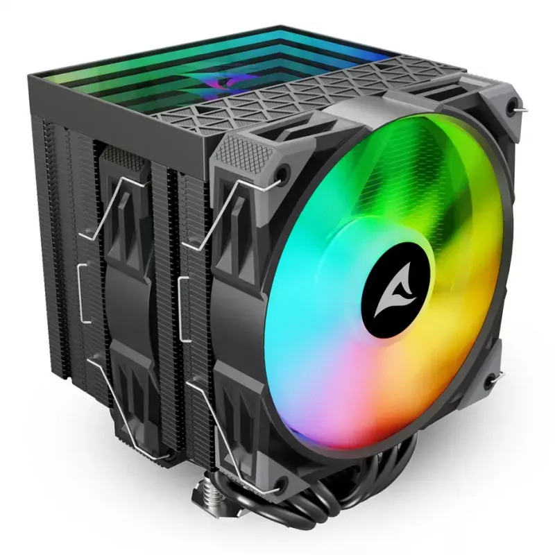 Arrefecedor de ar Sharkoon A60 RGB 12 cm 500–1800 rpm preto