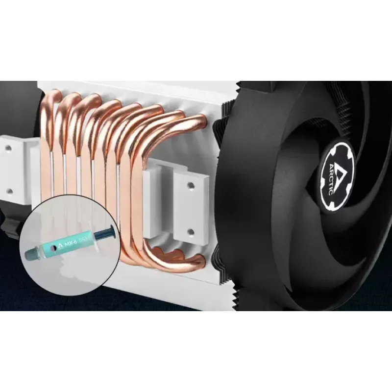 Arrefecedor de CPU para servidor 4U Arctic Freezer 4U‑M Rev. 2 — ventoinha de 120 mm, fluxo de ar 122,16 m³/h, rolamento de esferas duplo, 156×124×145 mm, TDP 350 W