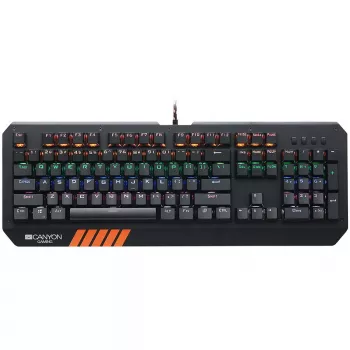 Teclado gaming mecânico CANYON Hazard GK-6 RGB com fio Preto layout US/RU