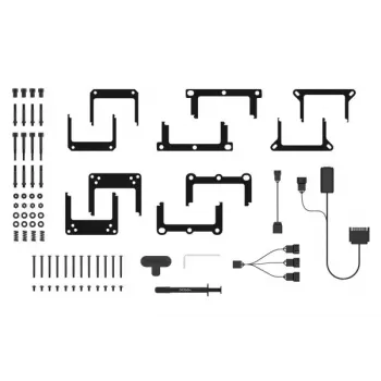 Kit de refrigeração líquida Alphacool Pro Aurora 420 CPU AIO 14 cm preto branco