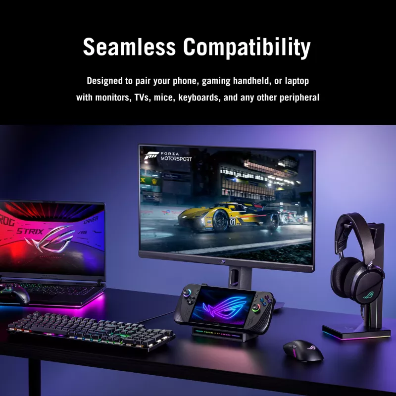 Docking station ASUS ROG Bulwark Dock 2025 DG300 USB Type-C, 1x RJ-45, 1x HDMI, preto, 160×74×25,5 mm