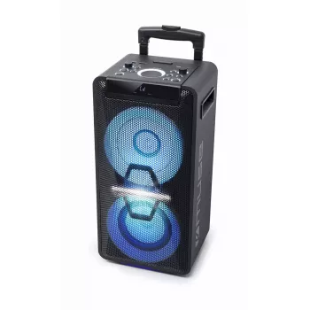 Muse M-1920DJ coluna portátil party box, 300 W, Bluetooth, NFC, CD/MP3, USB, AUX de 3,5 mm, microfone, preto