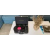 Gira-discos Muse MT-103 GD preto — 33/45/78 rpm, fonte de alimentação AC 100–240 V, compacto 350 × 113 × 255 mm, 2,7–3 kg
