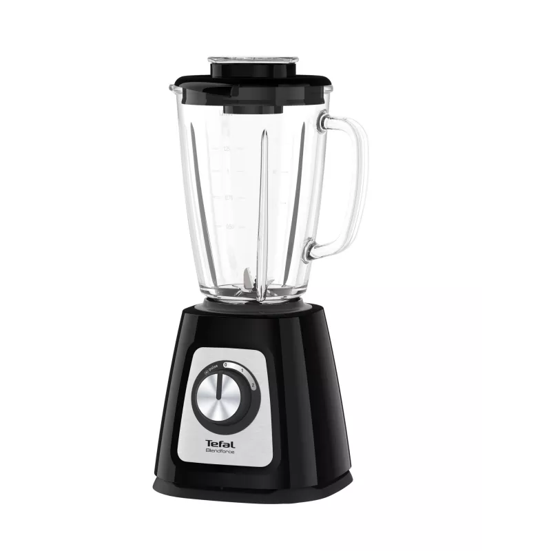 Batedeira de mesa Tefal BL4358 – 800 W, jarro de vidro de 1,25 l, trituração de gelo, preto/aço inoxidável escovado
