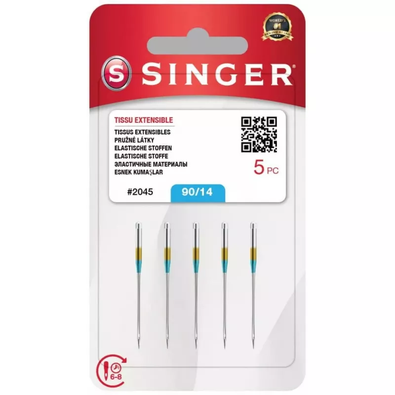 Agulha de costura SINGER N204514M503 (SZ14 BLST) tamanho 14 para máquinas domésticas e industriais