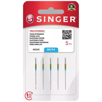 Agulha de costura SINGER N204514M503 (SZ14 BLST) tamanho 14 para máquinas domésticas e industriais