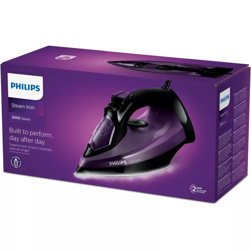 Ferro de engomar a vapor Philips DST5030/80 — 2400 W, base SteamGlide Plus, depósito de água de 0,32 l, cabo de 2 m