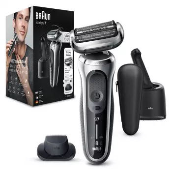 Aparador de barba Braun Series 7 71-S7200c preto prateado ião de lítio 50 min