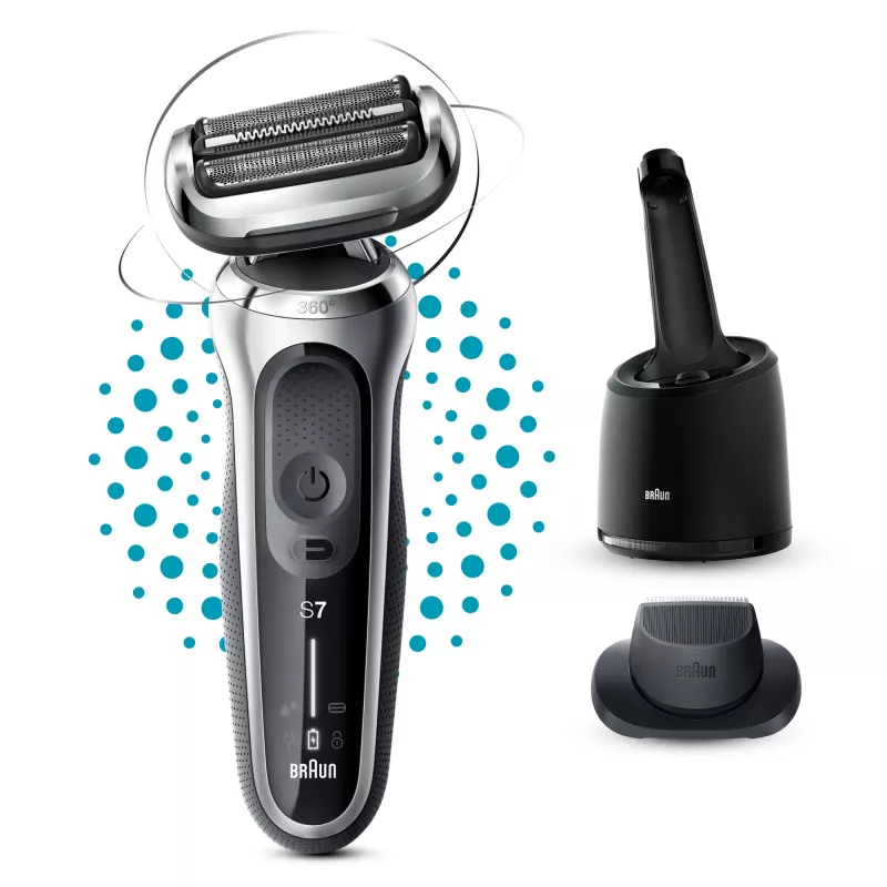 Aparador de barba Braun Series 7 71-S7200c preto prateado ião de lítio 50 min