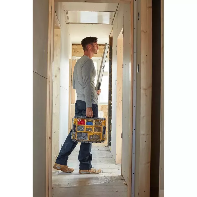 Caixa de ferramentas STANLEY FMST82967-1, metal e policarbonato, 337×440×119 mm, preto/transparente/amarelo
