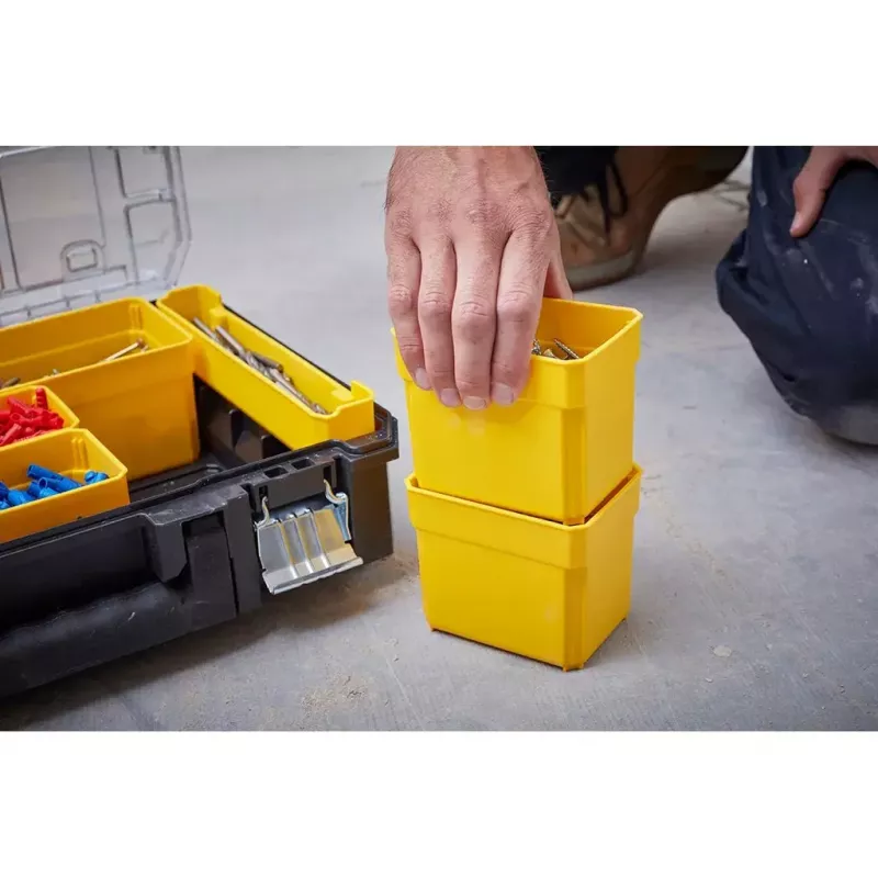 Caixa de ferramentas STANLEY FMST82967-1, metal e policarbonato, 337×440×119 mm, preto/transparente/amarelo