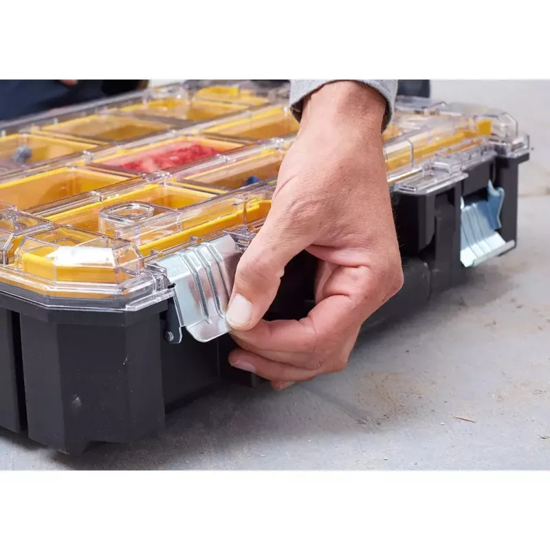 Caixa de ferramentas STANLEY FMST82967-1, metal e policarbonato, 337×440×119 mm, preto/transparente/amarelo
