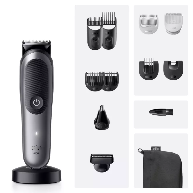 Braun All-in-One Series 7 AIO7560 kit multigroomer, preto/cinzento