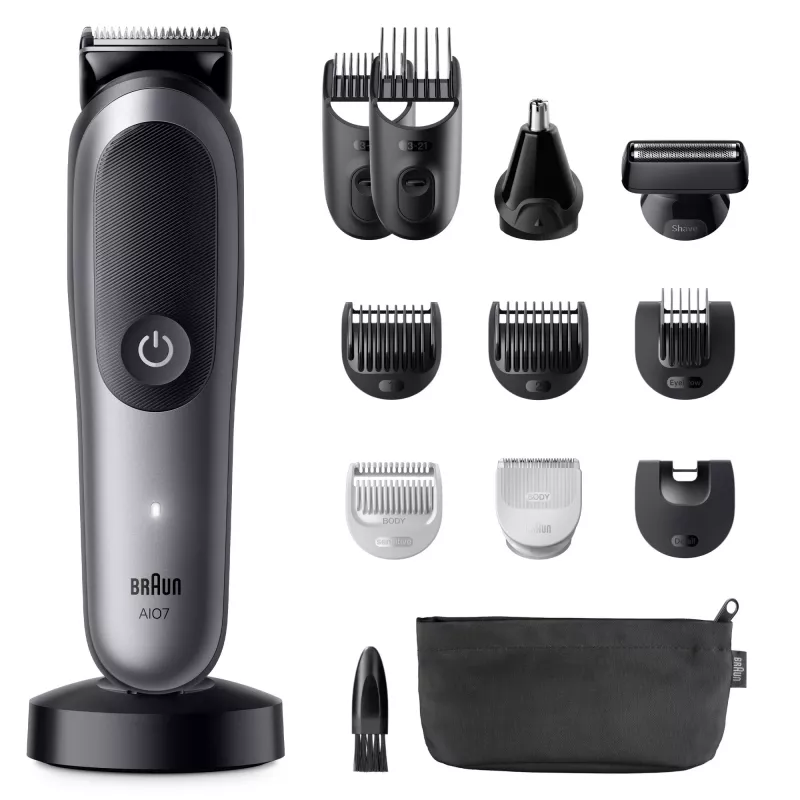 Braun All-in-One Series 7 AIO7560 kit multigroomer, preto/cinzento