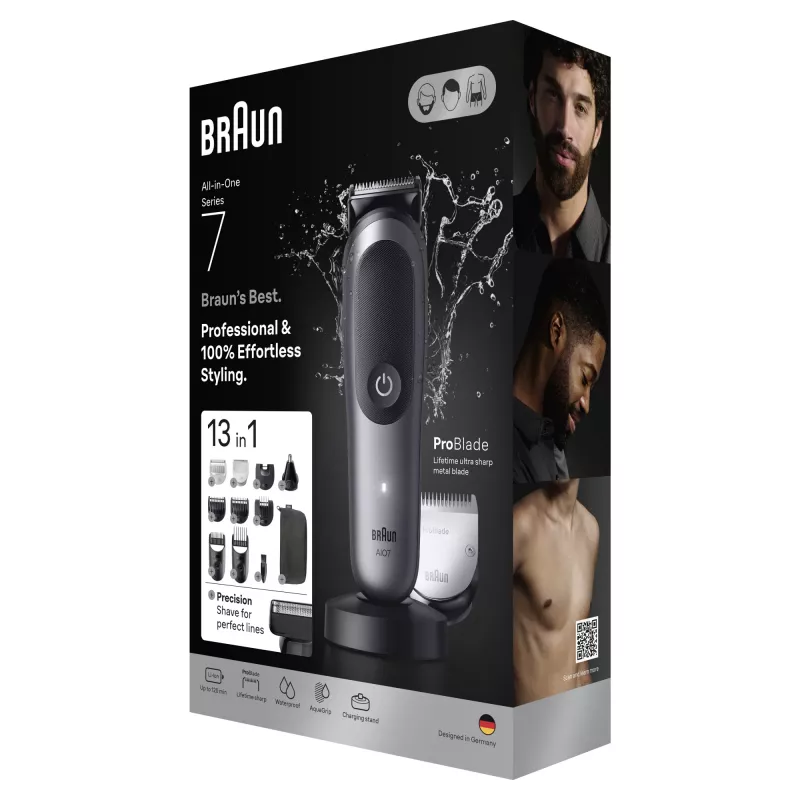Braun All-in-One Series 7 AIO7560 kit multigroomer, preto/cinzento