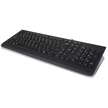 Conjunto de teclado e rato com fios Lenovo 300 – QWERTY US-Inglês tamanho completo, USB, preto, cabo de 1,8 m, rato 1600 DPI