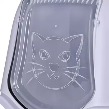 Caixa de areia para gatos DIAMENTIQ BAYA cinzento-claro/cinzento-escuro 55,5×40×38,7 cm, plástico, porta reversível