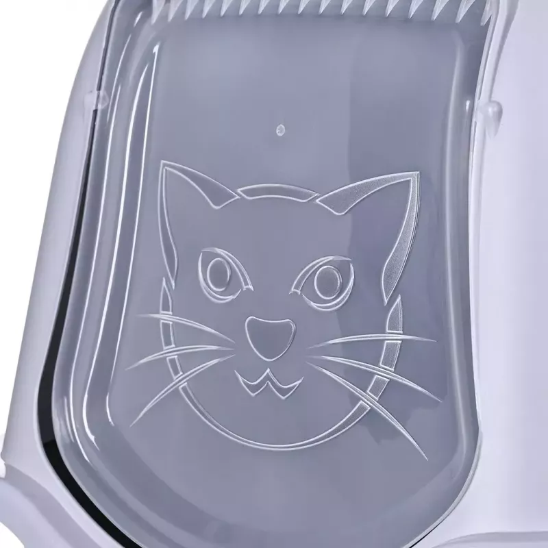 Caixa de areia para gatos DIAMENTIQ BAYA cinzento-claro/cinzento-escuro 55,5×40×38,7 cm, plástico, porta reversível