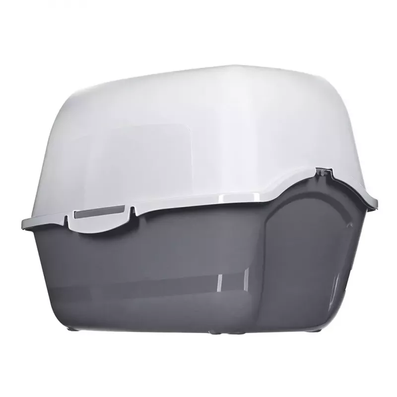 Caixa de areia para gatos DIAMENTIQ BAYA cinzento-claro/cinzento-escuro 55,5×40×38,7 cm, plástico, porta reversível