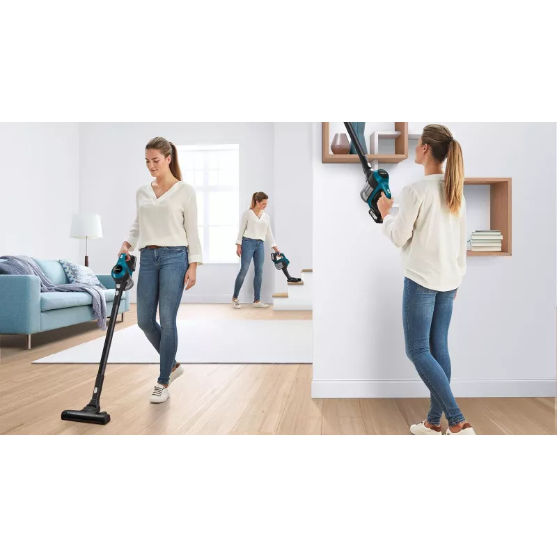 Aspirador vertical Bosch Serie 6 BBS611LAG aspirador vertical 2-em-1 bateria seco sem saco 0,3 l azul 2,5 Ah