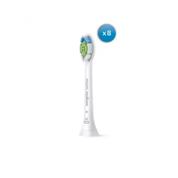 Cabeças de escova de dentes Philips HX6068/87 Optimal White, 8 unid., branco, dureza média das cerdas, intervalo de substituição de 3 meses