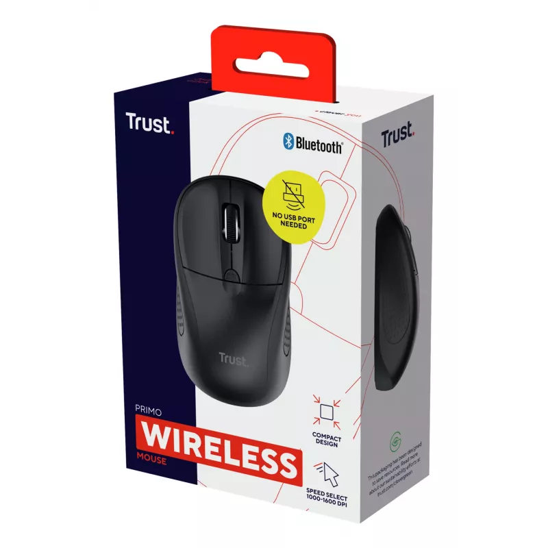 Trust Primo Rato Travel ambidestro Bluetooth Ótico 1600 DPI