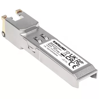 Módulo transceptor Intellinet ótico, Gigabit RJ45 cobre SFP, porta 1000Base-T (RJ45), 100 m, compatível com MSA, compatível com Cisco GLC-T, Ethernet, fibra ótica, três anos de garantia