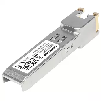 Módulo transceptor Intellinet ótico, Gigabit RJ45 cobre SFP, porta 1000Base-T (RJ45), 100 m, compatível com MSA, compatível com Cisco GLC-T, Ethernet, fibra ótica, três anos de garantia