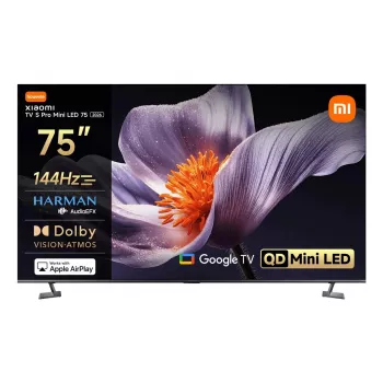 Televisor Xiaomi TV S Pro 75 polegadas 4K Ultra HD QD-Mini LED, 3840x2160, Android TV, 1700 cd/m², cinzento