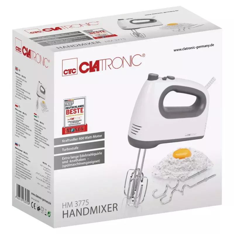 Batedeira manual Clatronic HM 3775 cinzento branco