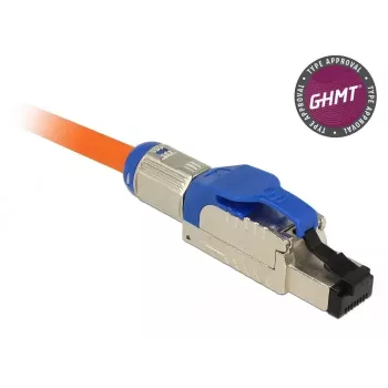 Conector de cabos RJ-45 DeLOCK 86487 azul prateado