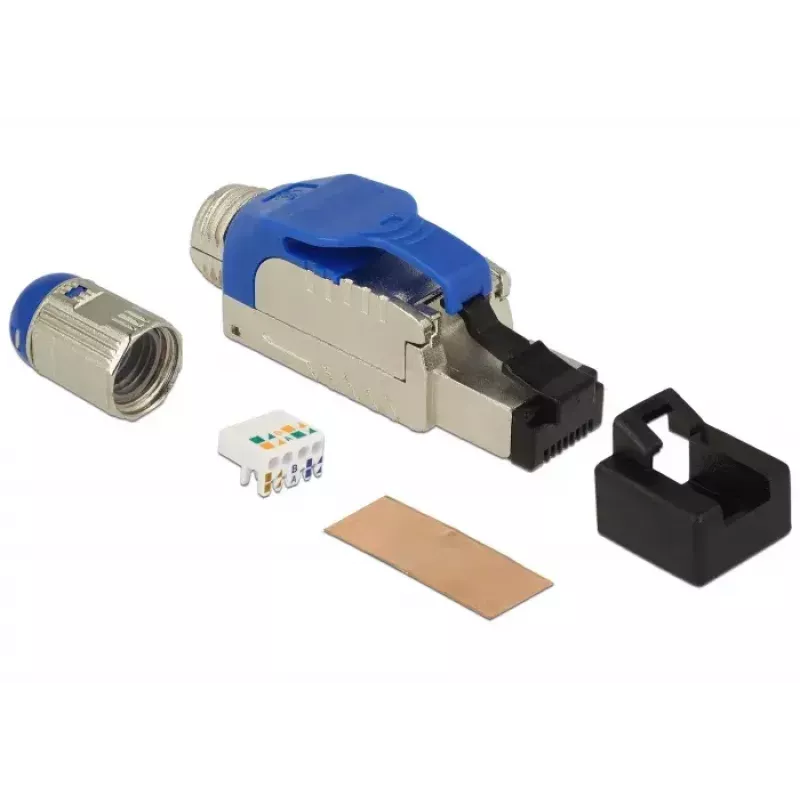 Conector de cabos RJ-45 DeLOCK 86487 azul prateado