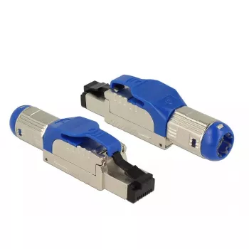 Conector de cabos RJ-45 DeLOCK 86487 azul prateado