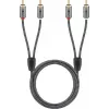 Cabo de áudio WENTRONIC Goobay 65292 — 2×fichas Cinch para 2×fichas Cinch, 1 m, cobre, dourado, blindagem magnética