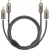 Cabo de áudio WENTRONIC Goobay 65292 — 2×fichas Cinch para 2×fichas Cinch, 1 m, cobre, dourado, blindagem magnética