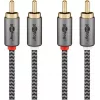 Cabo de áudio WENTRONIC Goobay 65292 — 2×fichas Cinch para 2×fichas Cinch, 1 m, cobre, dourado, blindagem magnética