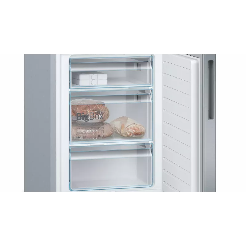 Bosch Serie 6 KGE39AICA frigorífico combinado, de instalação livre, 343 l (249 l + 94 l), 201 cm, classe energética C, aço inoxidável
