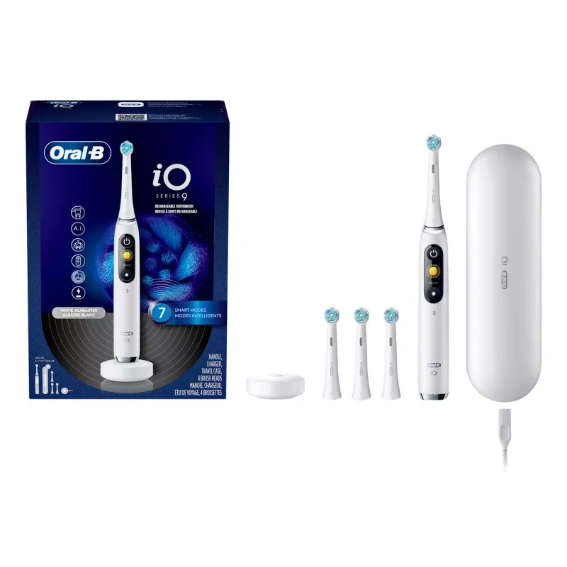 Escova de dentes elétrica Oral‑B iO Series 9 Luxe Edition — White Alabaster