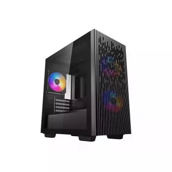 Caixa de PC DeepCool MATREXX 40 3FS Micro Tower — Micro ATX/Mini-ITX, vidro temperado, suporte para 3x140/2x120 ventoinhas, GPU até 320 mm, 2x3,5
