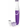 Aparador de zona do biquíni Philips Essential BRT383/15, 3 níveis de comprimento, pilha AA, 120 min de autonomia, branco/violeta