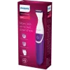 Aparador de zona do biquíni Philips Essential BRT383/15, 3 níveis de comprimento, pilha AA, 120 min de autonomia, branco/violeta
