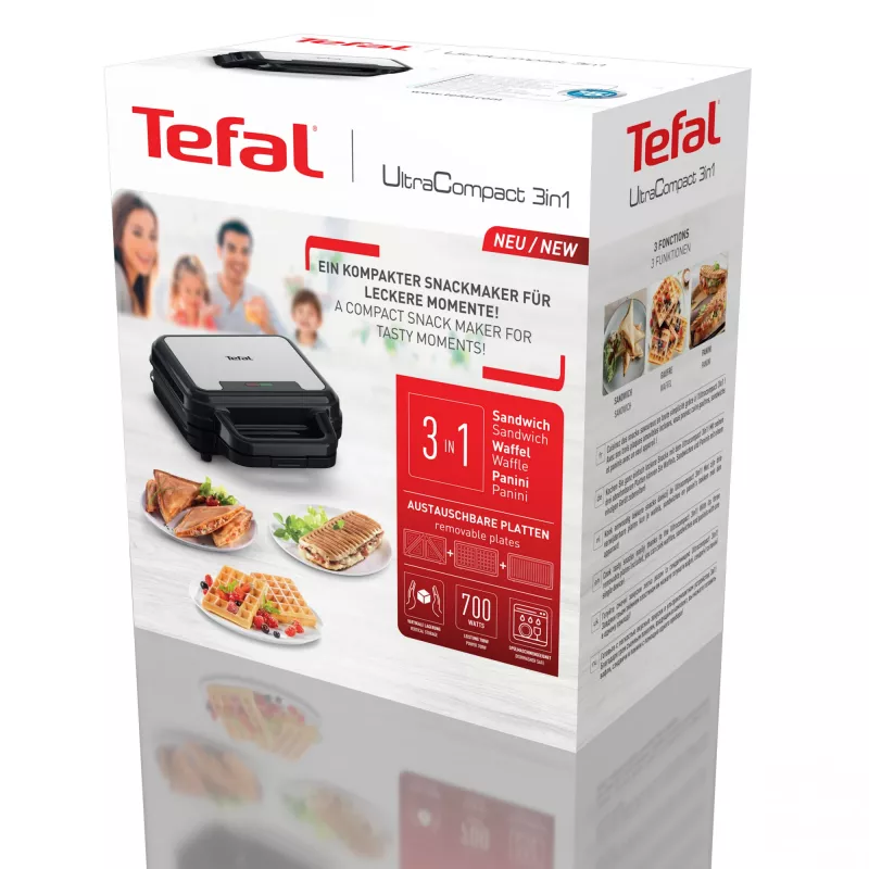 Máquina de sandes Tefal SW383D10 700 W preto, aço inoxidável