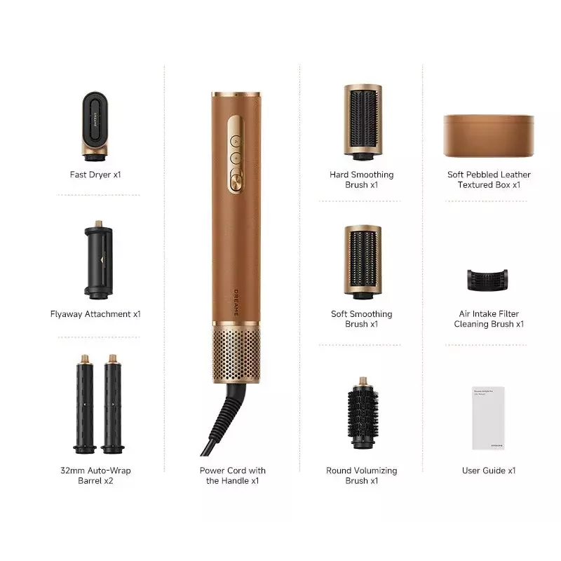 Conjunto de styling Dreame AirStyle Pro Warm Black, rosé gold 1300 W 2,8 m