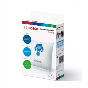 Sacos para aspirador Bosch BBZWD4BAG, branco, embalagem de 4 unidades