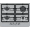 Placa de gás de encastrar Bosch Serie 4 PGH6B5K90, 4 zonas em aço inoxidável, 60 cm, botões rotativos, queimador wok