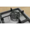 Placa de gás de encastrar Bosch Serie 4 PGH6B5K90, 4 zonas em aço inoxidável, 60 cm, botões rotativos, queimador wok