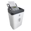 Destruidora de documentos HP ONESHRED Auto 200CC — alimentação automática para 200 folhas, corte micro P-4, recipiente de 28 litros, branco e cinzento