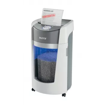 Destruidora de documentos de corte micro Leitz IQ OptiMax Office nível de segurança P5 35L - branco